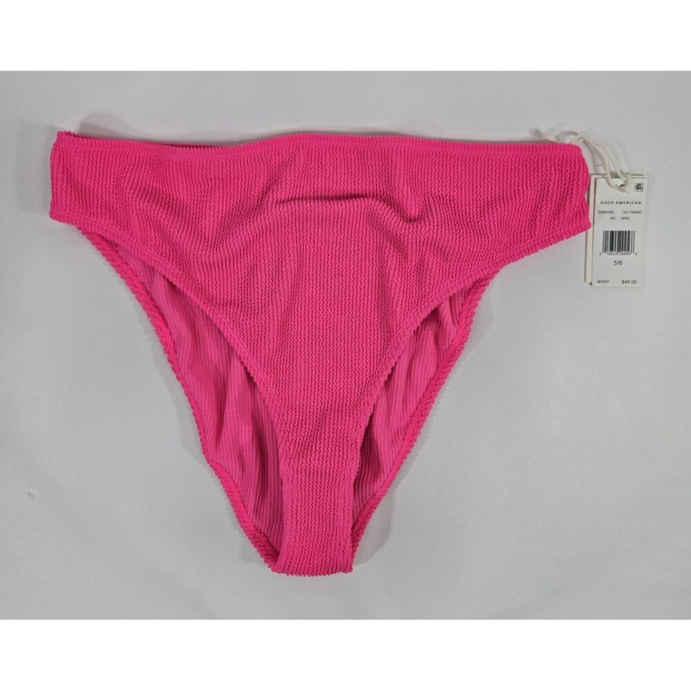 Good American Size 5/6 Hot Pink‎ Always Fits Better Cheeky Bikini Bottom NWT